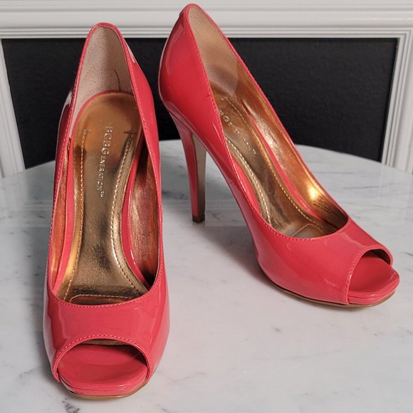 BCBGeneration Dion Patent Peep Toe Heels Size 7.5 - Picture 2 of 10